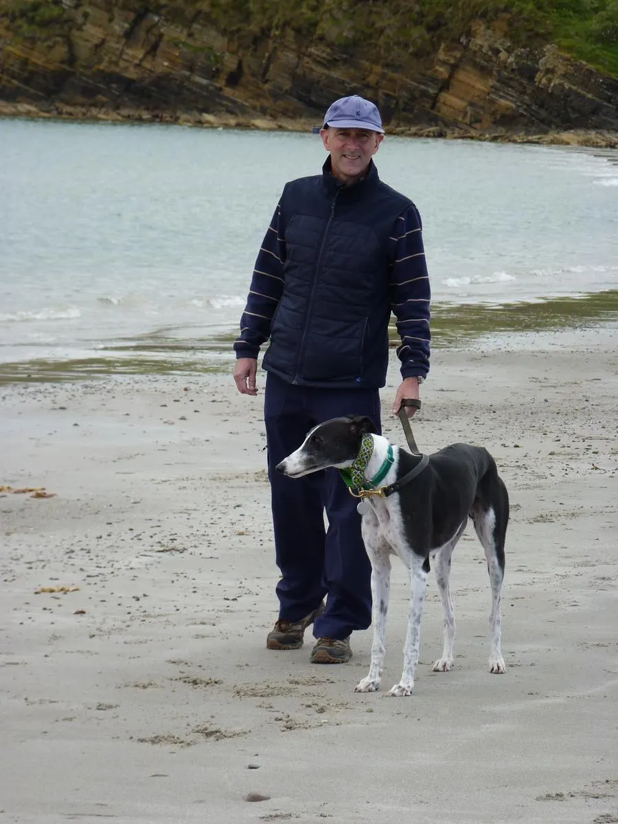 The author and Paddy on Orkney.
